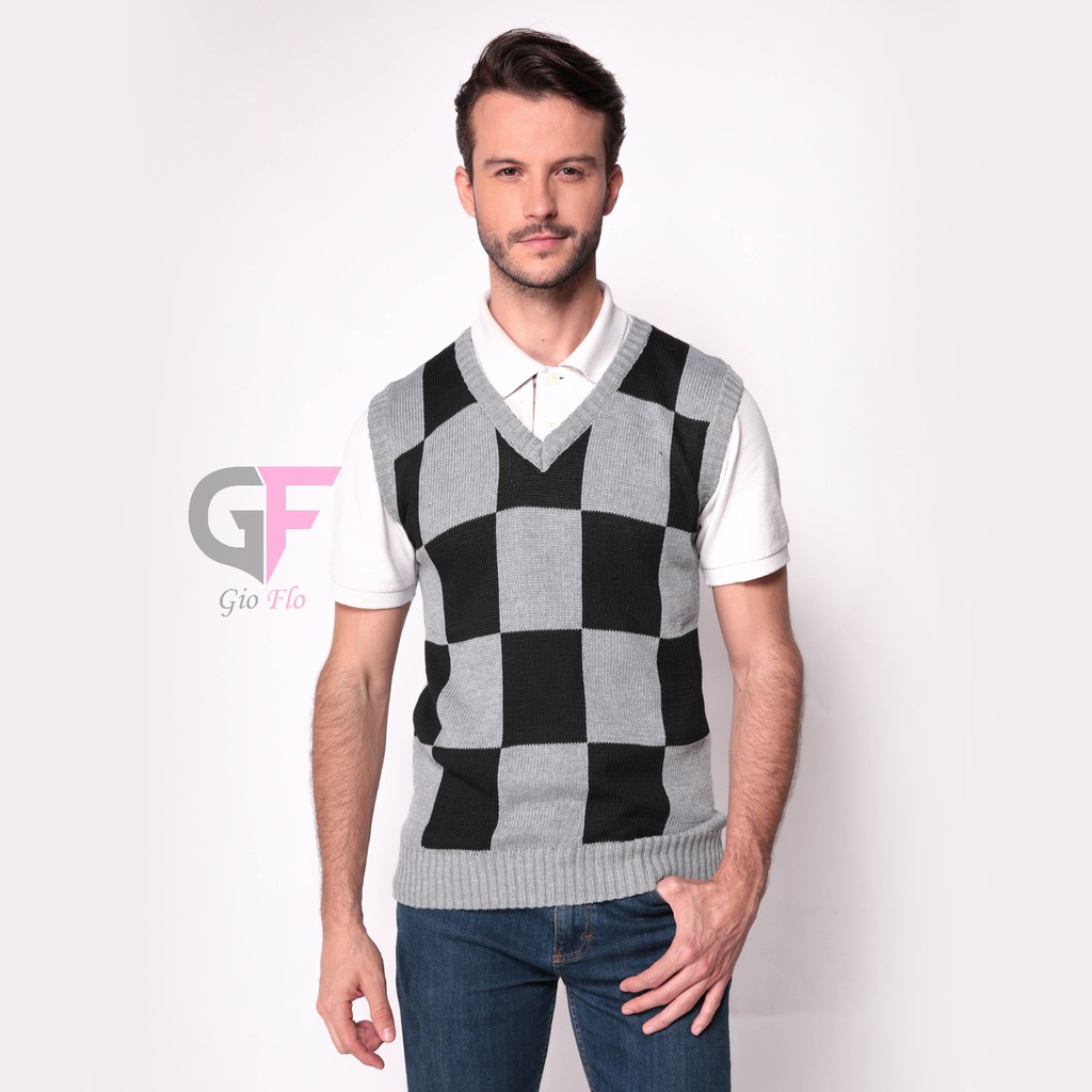 GIOFLO Baju Rompi Casual Rajut Pria Multi Colour / ROM 321