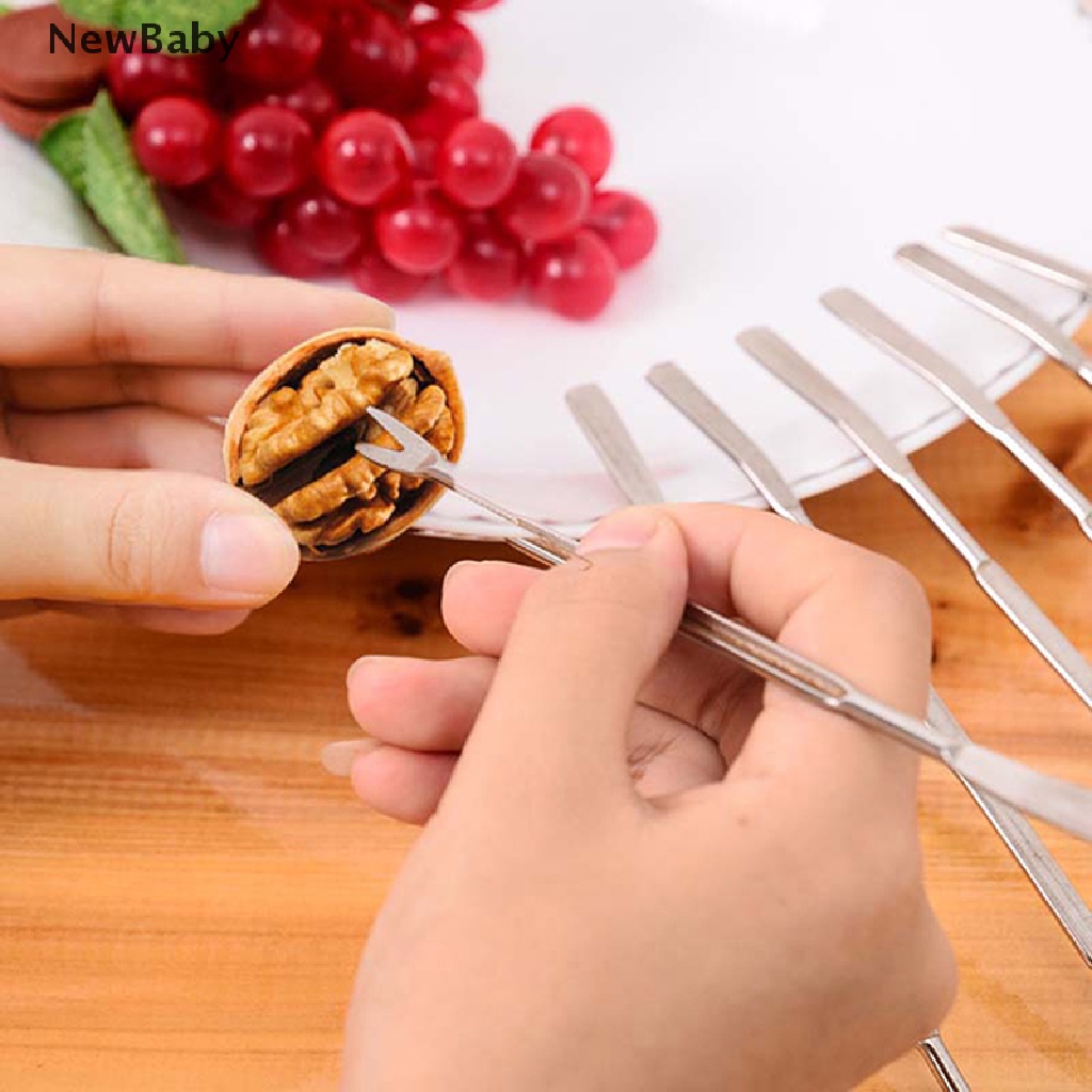 NewBaby 4pcs Stainless Steel Lobster Crab Needle Walnut Needle Fruit Fork Seafood Tools ID