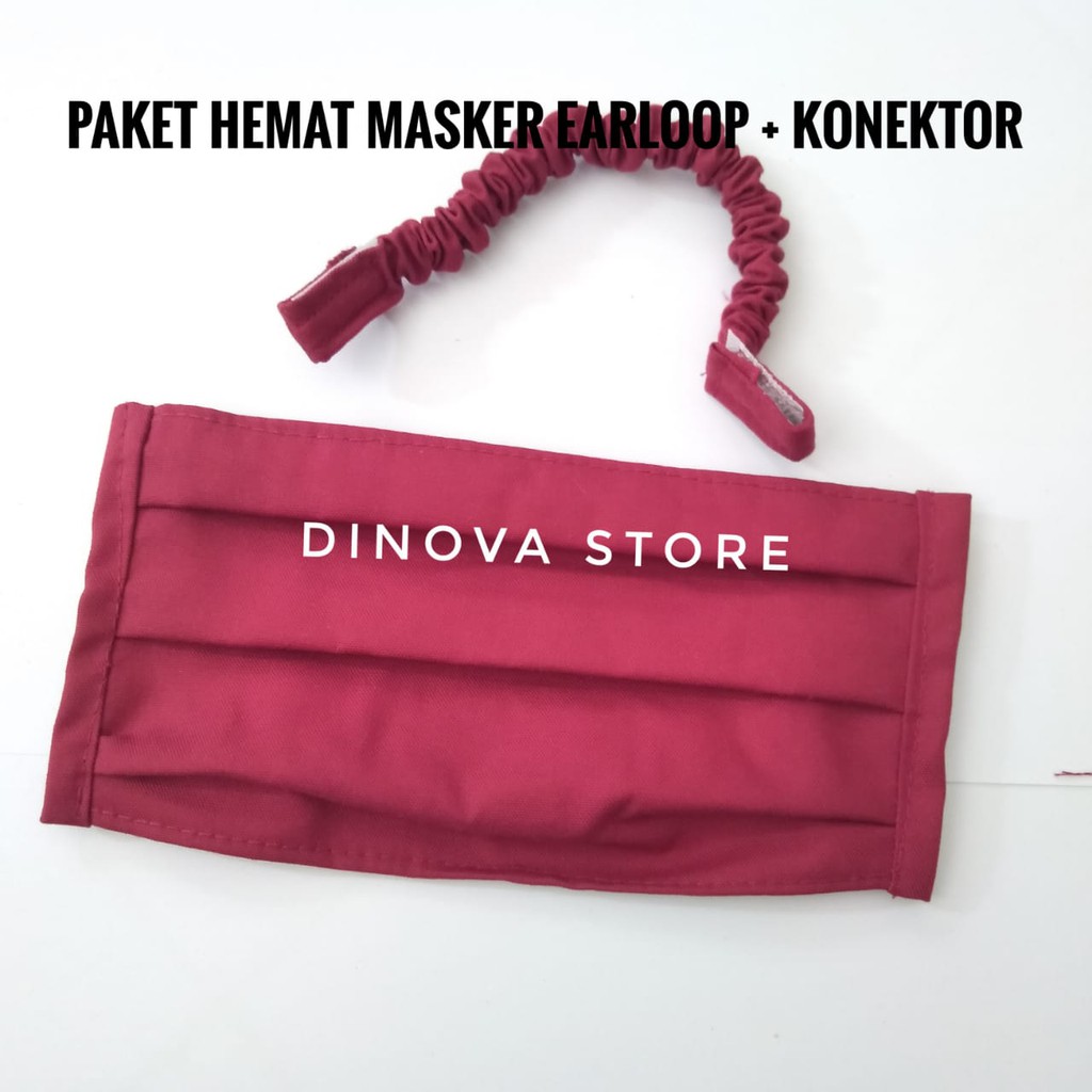 PAKET HEMAT masker earloop dan konektor/konektor masker hijab/konektor masker/masker earloop