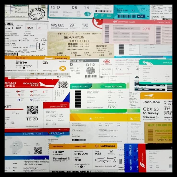 Stiker 299 - Boarding Pass Koper Rimowa Gitar Notebook Motor Sepeda