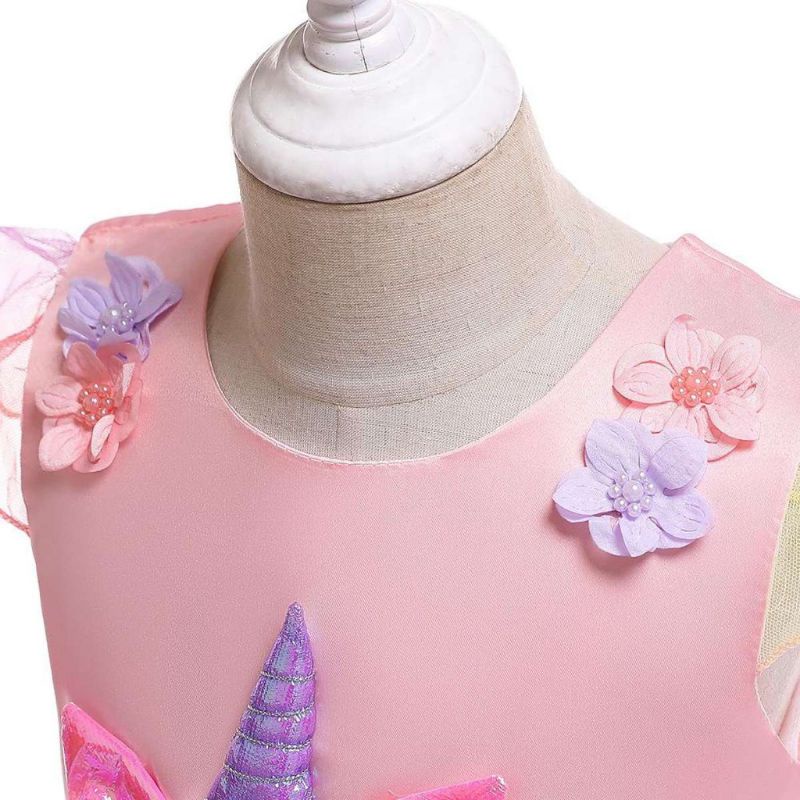 Gaun Pelangi Anak Kuda poni Dress pelangi  Dress tutu pelangi anak motif unicorn costum