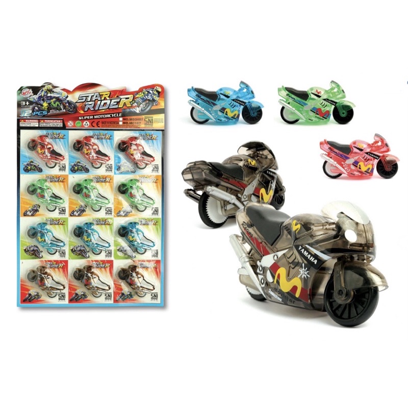 Mainan Motor GP murah / Motor Rossi Super Hero 3407 / Spin Go Mini 12pcs
