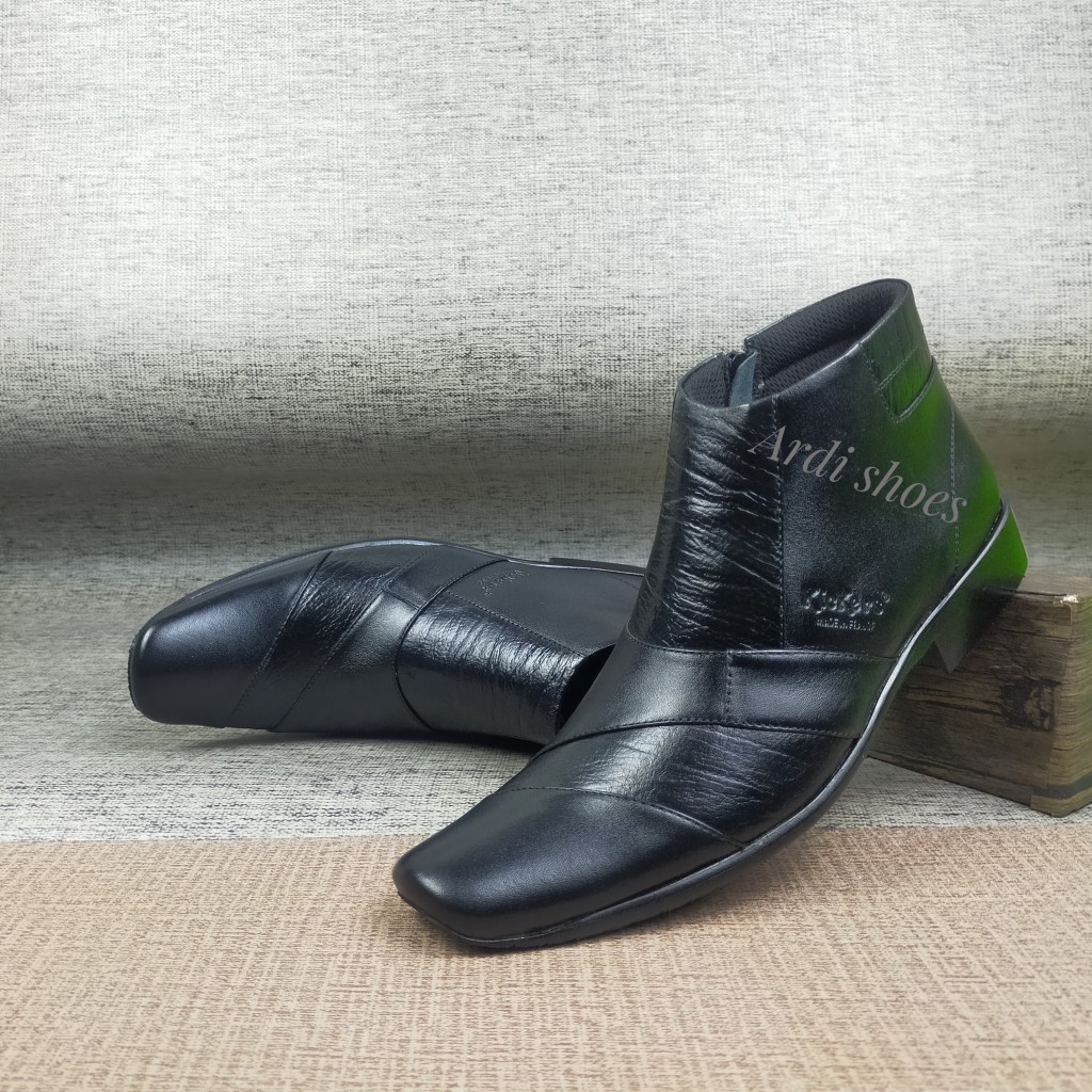 Sepatu Pantofel Boot Dinas Pria  Pentopel Kulit Sapi Asli Kerja Kantoran Shoes Formal Tinggi 0322