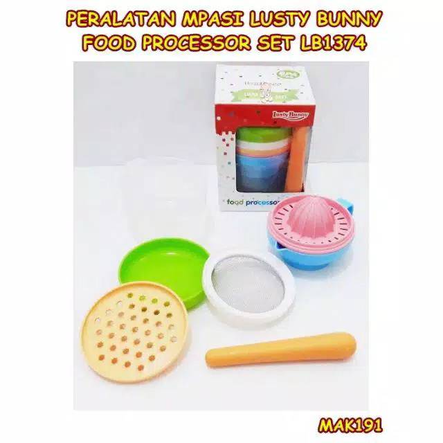 Baby Food Maker MPASI Bayi LB1374 Lusty Bunny Food Processor Set Pelangi