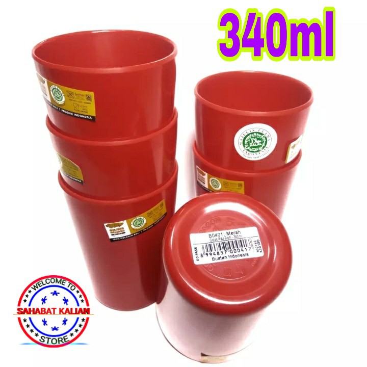 (6 PCS) GELAS MELAMIN RATA GOLDEN DRAGON B0401 340ML
