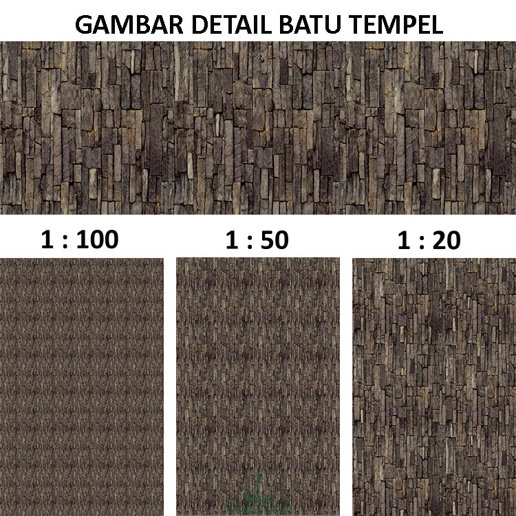 

[MR] Kertas Tekstur / Motif Batu Tempel Dinding Berskala / Miniblock #15