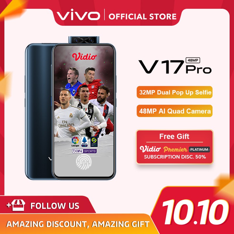 [10.10 LIMITED OFFER] vivo V17 Pro 8GB/128GB - Satin Black - Garansi