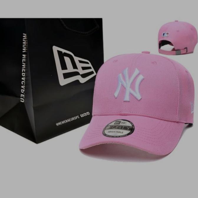 Topi Ny Pink Logo White Ny