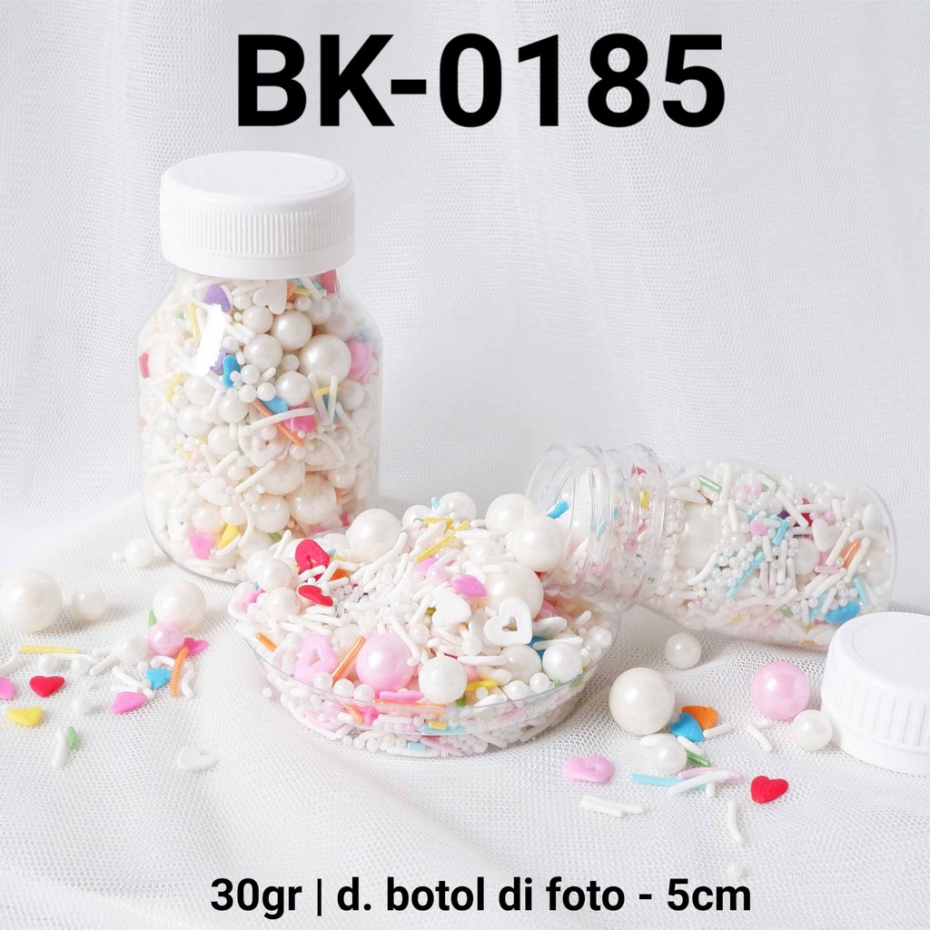 

BK-0185 Sprinkles sprinkle sprinkel 30gr 30 gram mix putih rainbow yamama baking grosir murah sprinkles cake dekorasi mutiara trimit decoration story sprinklestory sprinklesstory sprinkle story yamama baking