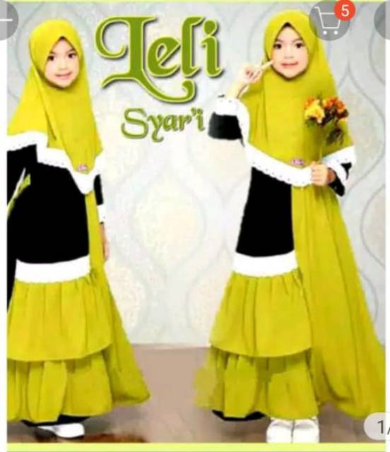 Gamis anak lulu &amp; jilbab