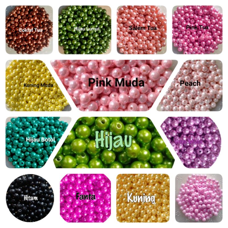 Manik Payet Mote Mutiara 8mm Ringan - 10 Gram