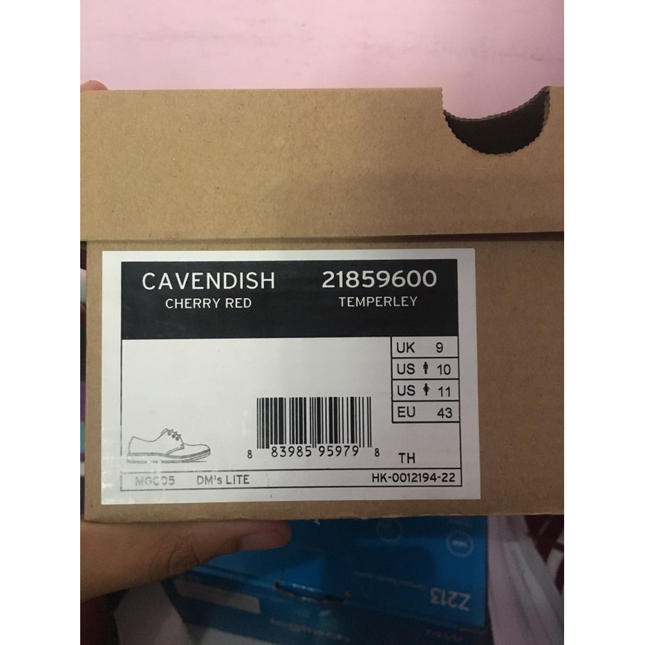 Dr. Martens Cavendish Cherry Red (second, sz 43) 100% ORIGINAL