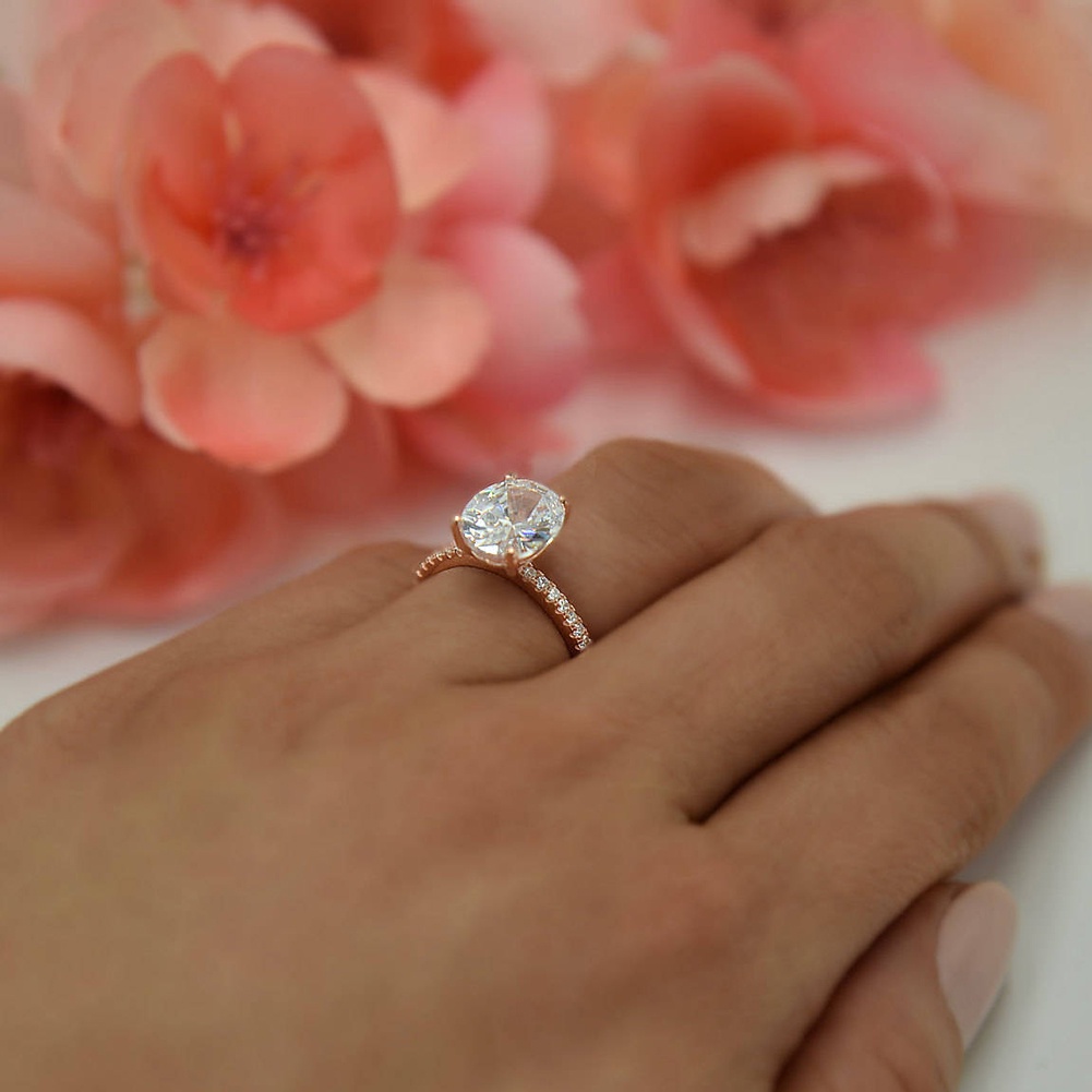 Hu Hu Hu Hu Hu Alat Bantu Pasang Kacamata♡ Cincin Bentuk Telur Aksen Zircon Untuk Wanita