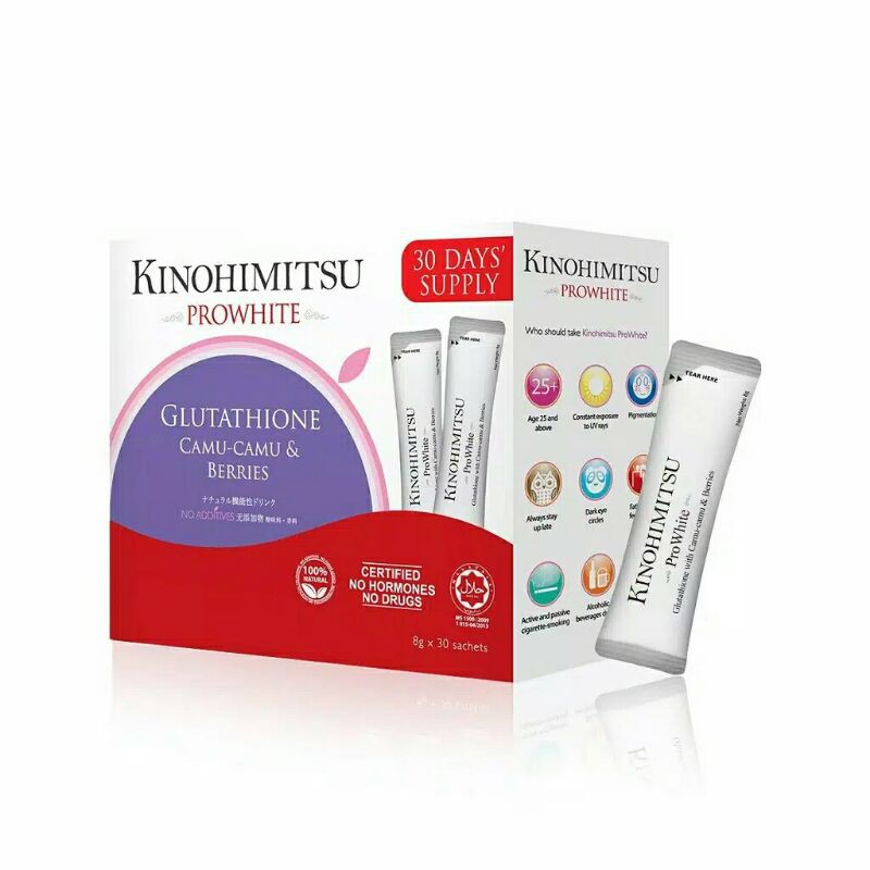 ORIGINAL kinohimitsu prowhite glutathione kinohimitsu pro white suplemen pencerah ratakan warna kuli