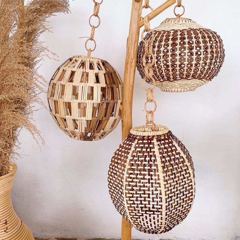 Kap Lampu Rotan Lampion Gantung Kap Lampu Gantung