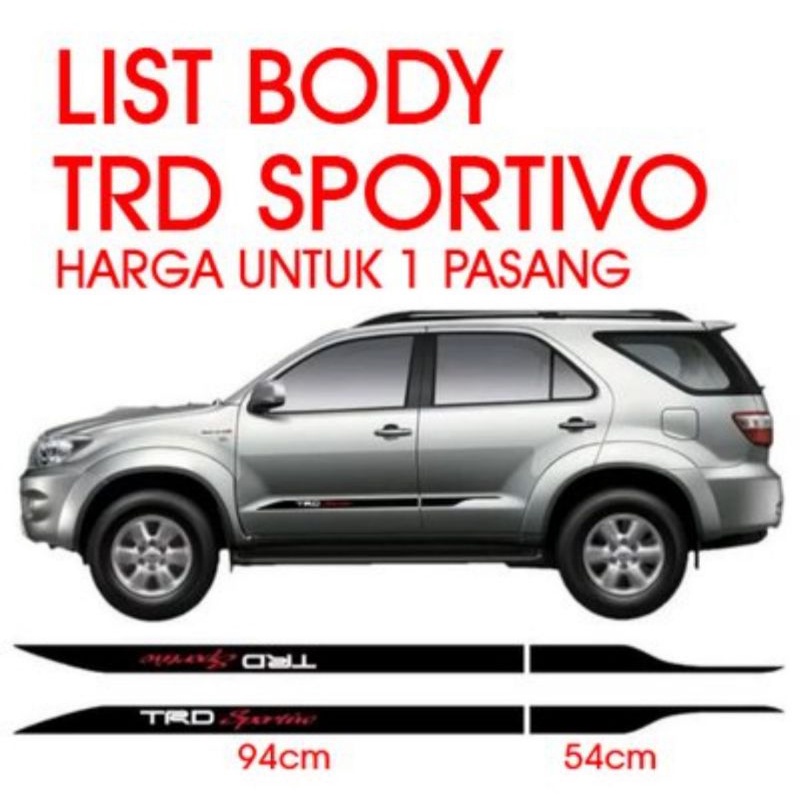stiker trd sportivo fortuner/ stiker trd sportivo/ stiker fortuner/ stiker fortuner lama