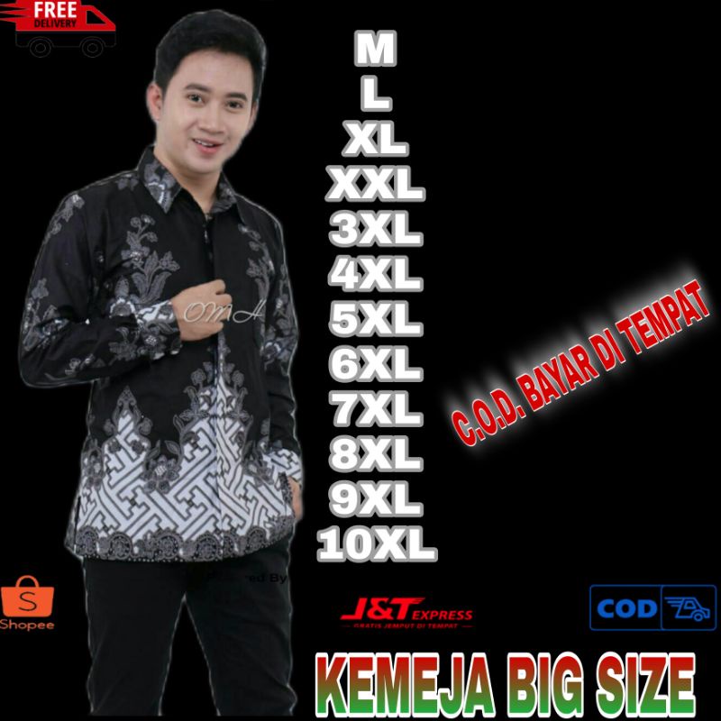 KEMEJA BATIK PRIA LENGAN PANJANG BIG SIZE JUMBO ARMI