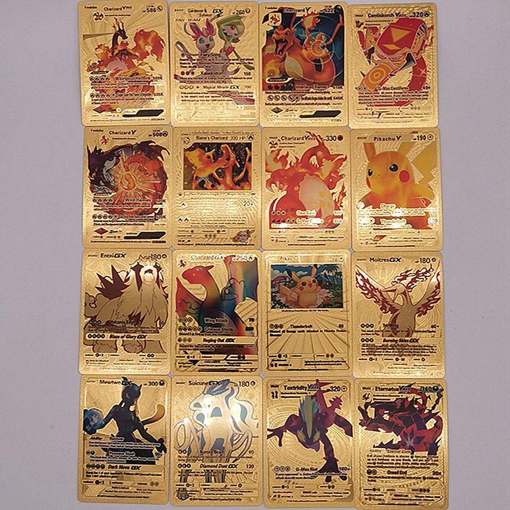 QUINTON Kartu Pokemon Hadiah Natal 54pcs /set Charizard Vmax GX Collection Pikachu Energy Card