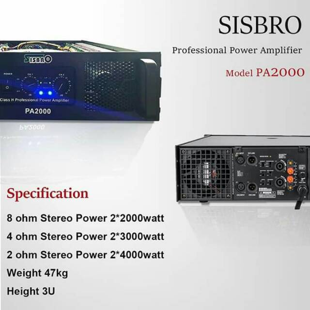Power Subwoofer Lapangan SISBRO PA2000 Original