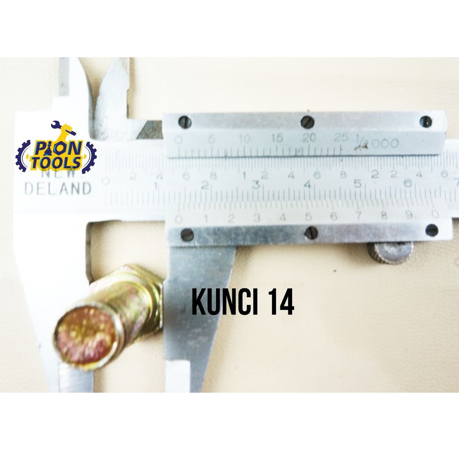 Baut Mur Besi M10x20 Kuning Kunci 14 P1.25 Panjang 2cm