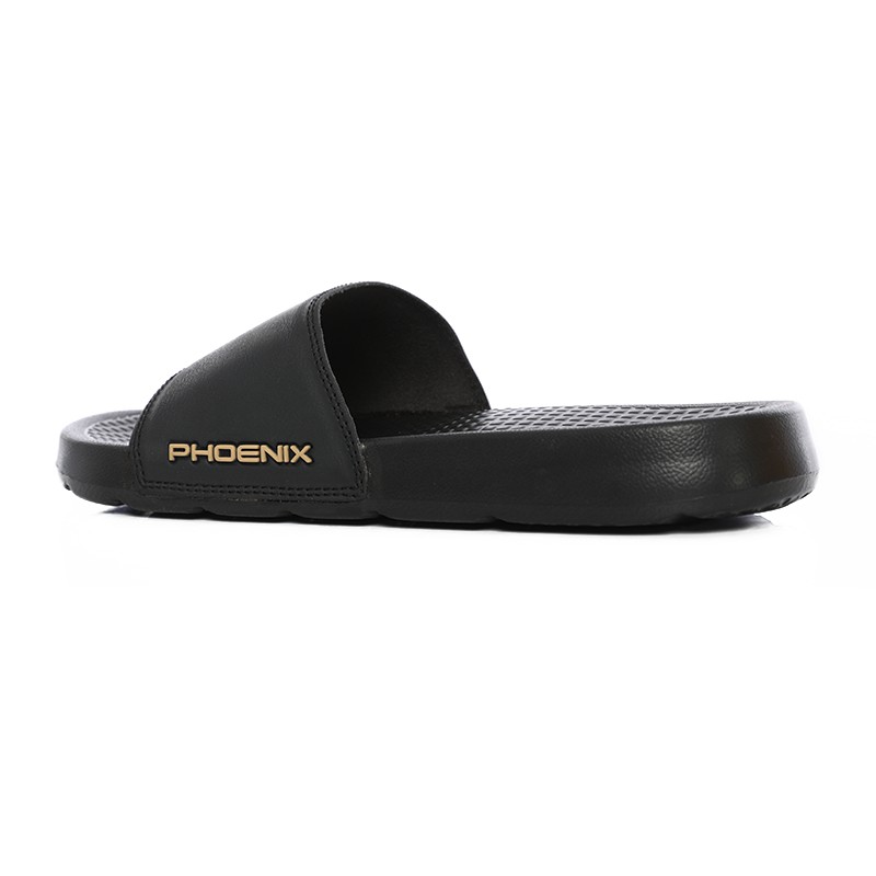 Phoenix Hershel Sandal Slip On Pria - Black/Gold