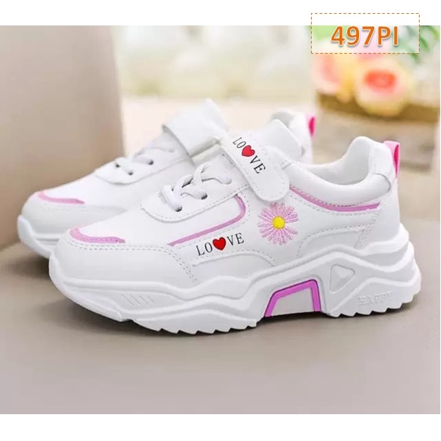 Sepatu Sneakers Anak My Sun Cewek Cowok Pink Hitam Hijau (497)