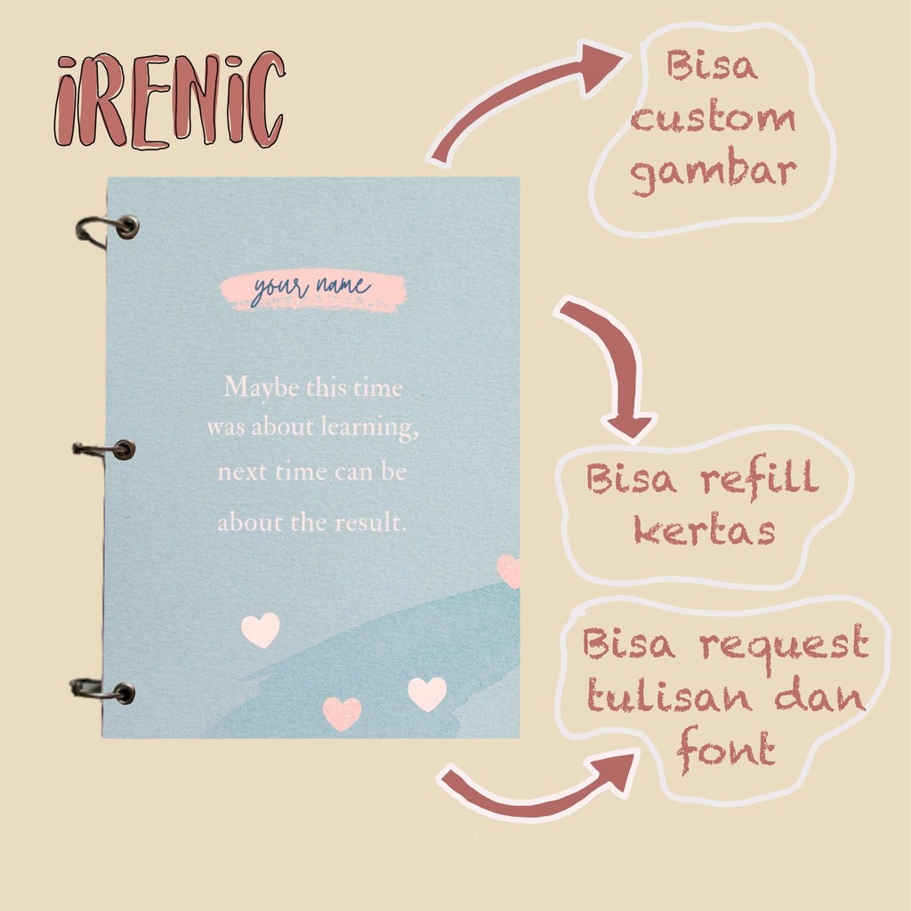 

Custom Notebook A5 Hard Cover Buku Catatan Binder Journal