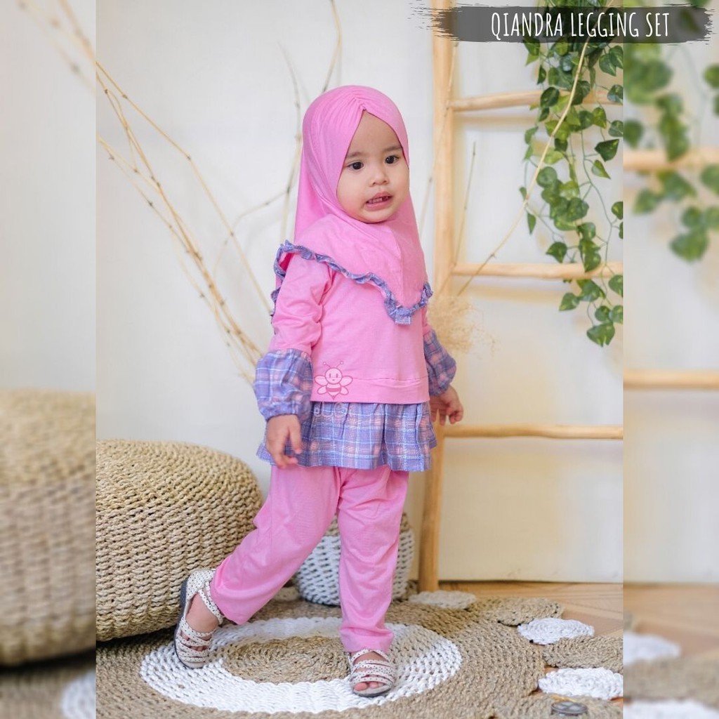 Baju Muslim Anak Perempuan - Setelan Baju Muslim Anak Perempuan - Gamis Kaos Anak  - Qiandra