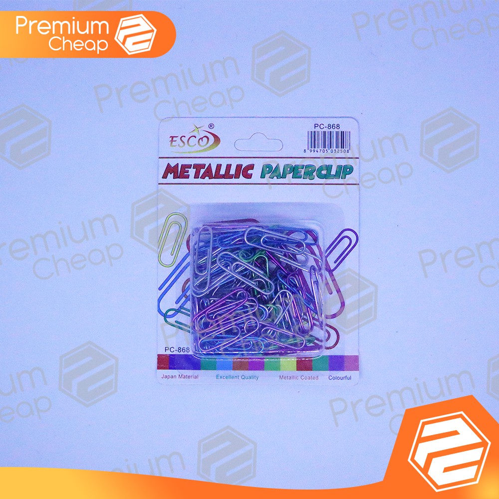 

[12 PACK] Paperclip Esco Metallic Metalik