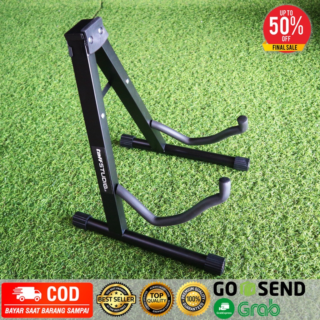 Stand Duduk Alat Musik Stand Gitar Universal Import Stand Bass Ukulele Model A Lipat Besi Dudukan Gitar