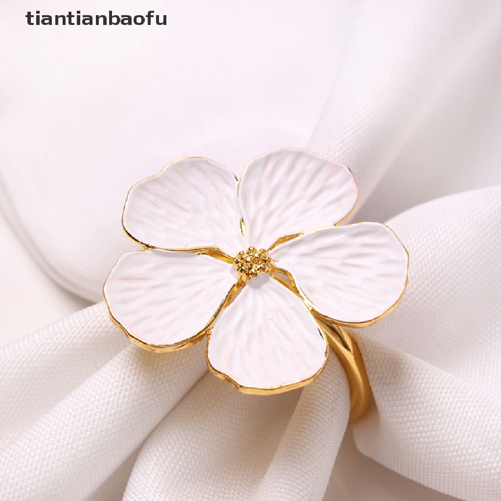 [tiantianbaofu] Wedding Simple Plum Napkin Napkin 5 Petals Lucky Flower Napkin Ring Napkin Rings Boutique