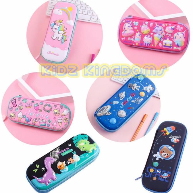 

BOLEH DROPSHIP Tempat Kotak Pensil 3D Anak Motif Kartun Dino Unicorn