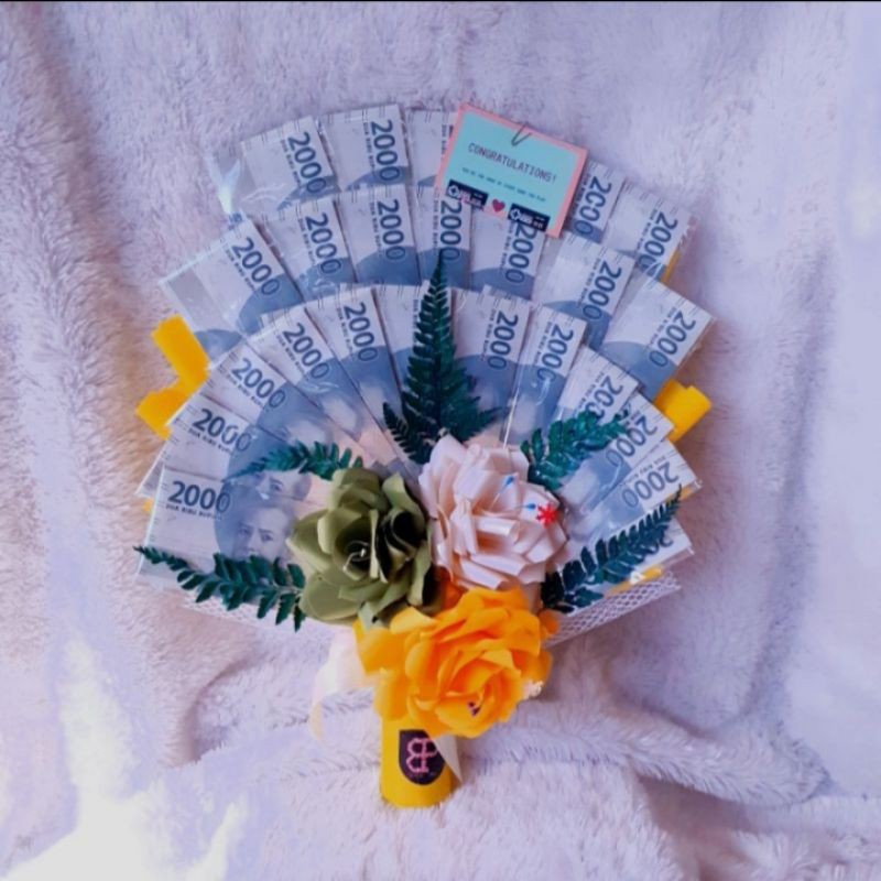 Bucket Bunga Uang ( Asli, Nominal 50rb )