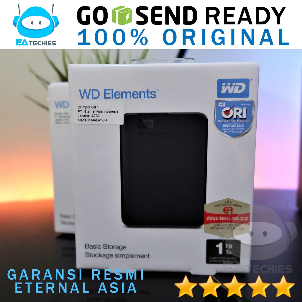 WD Elements 1TB 2,5inch Harddisk Element 1Tera HDD External Garansi Resmi New Sealed