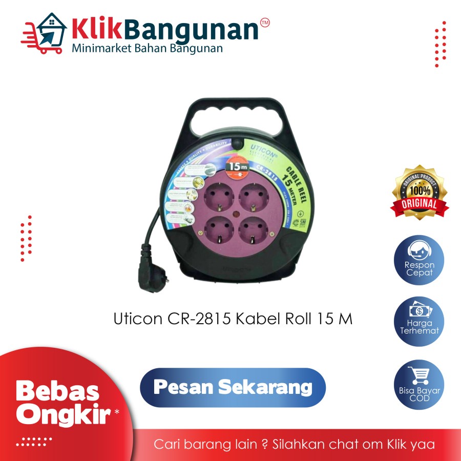 kabel roll uticon cr   kabel rol 10 meter dan 15 meter