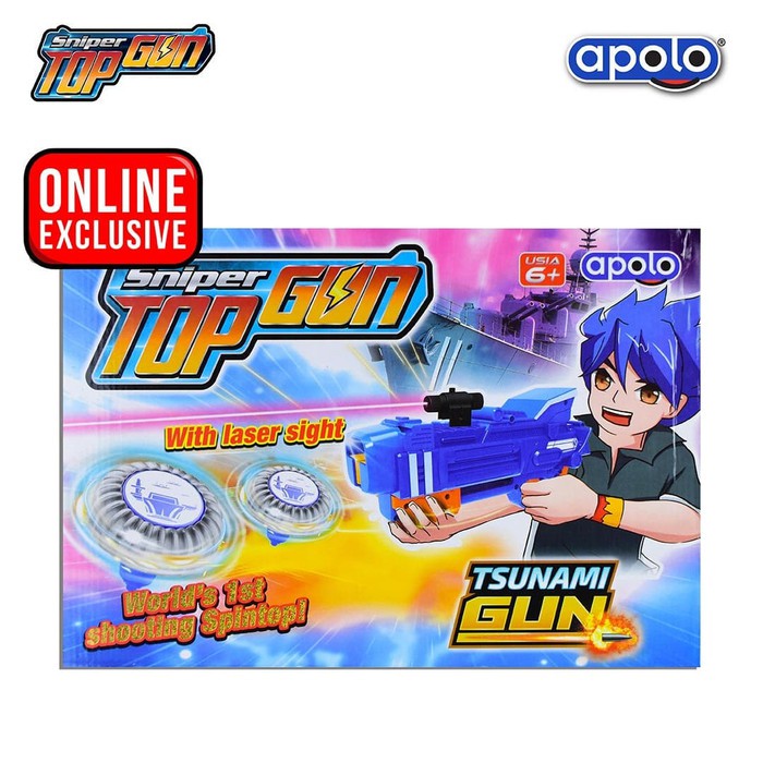 APOLO SNIPER TOP GUN SHOOTING SPINTOP WITH LASER LIGHT ORIGINAL MURAH