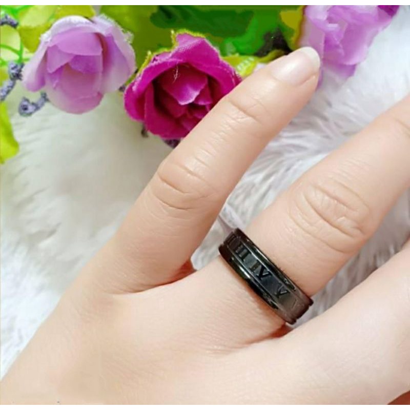 cincin titanium / cincin angka Romawi antikarat