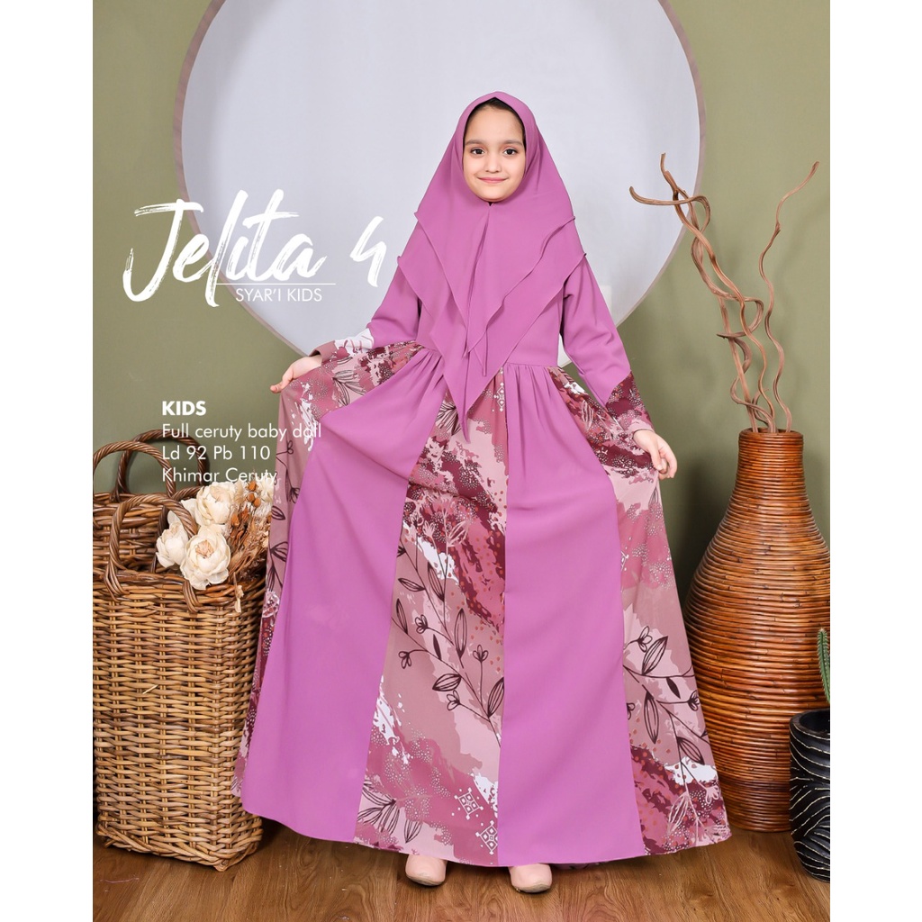 Zahira1808 Syari Kids Jelita 4 Kids Ceruty Baby Doll Ori Best Seller Gamis Anak Sale Habisin Stok