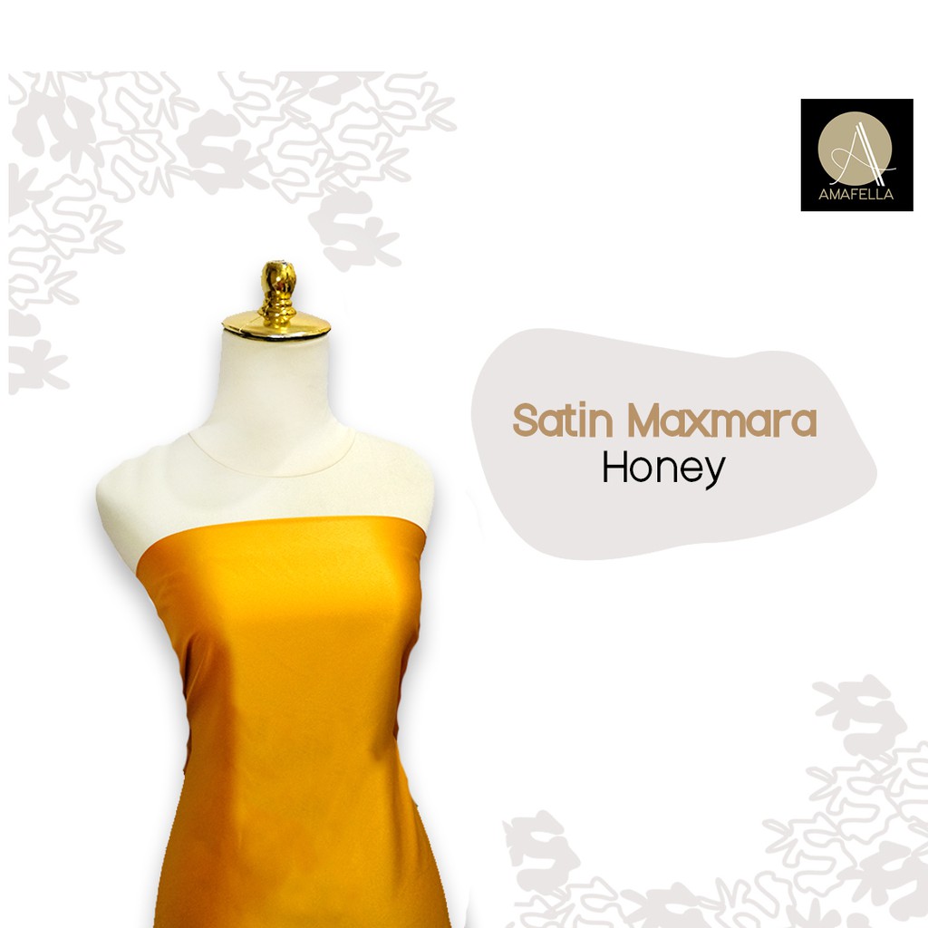 1/2 meter Kain Satin Maxmara / Sateen Velvet Premium Honey