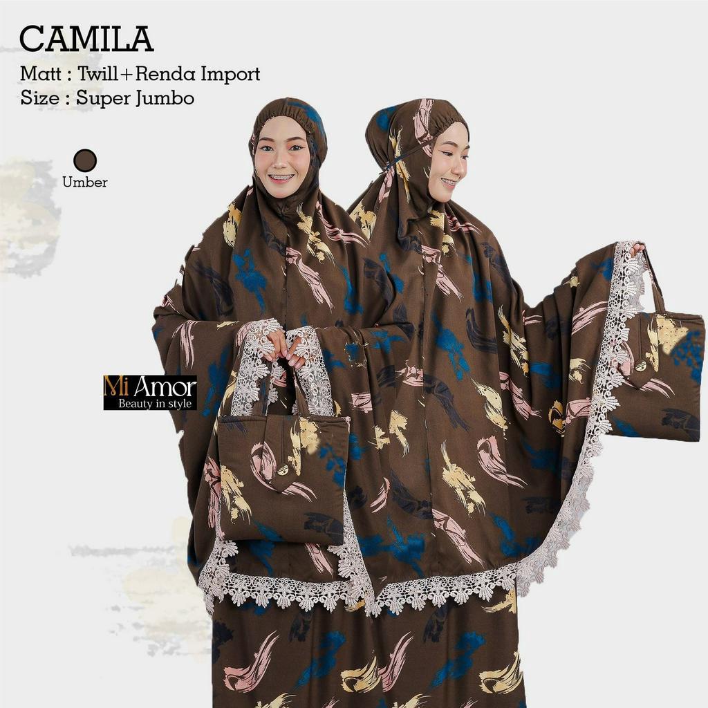 Camila Mukena Dewasa Twill Renda Import Muslim Original Produk By Mi Amore