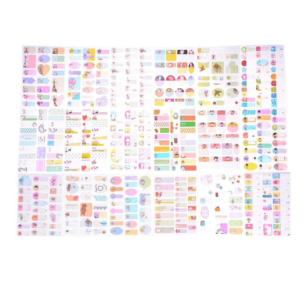 （✔✔❤Stiker Label Nama Removable Untuk Perlengkapan Sekolah