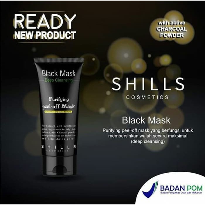 NEW SHILLS COSMETICS CHARCOAL PEEL OFF MASK WITH NIACINAMIDE