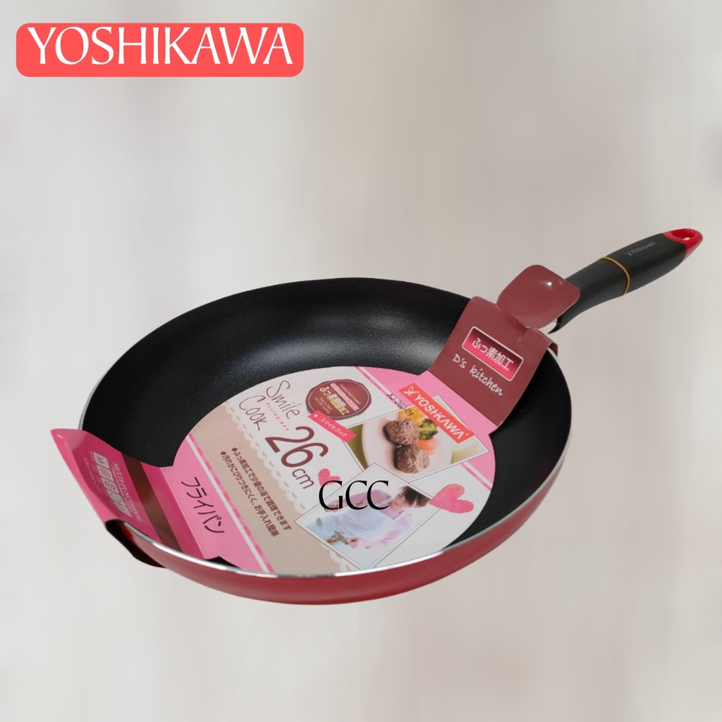 Pengorengan Anti Lengket Murah Dan Bagus Yoshikawa Fry Pan Non Stick Merah