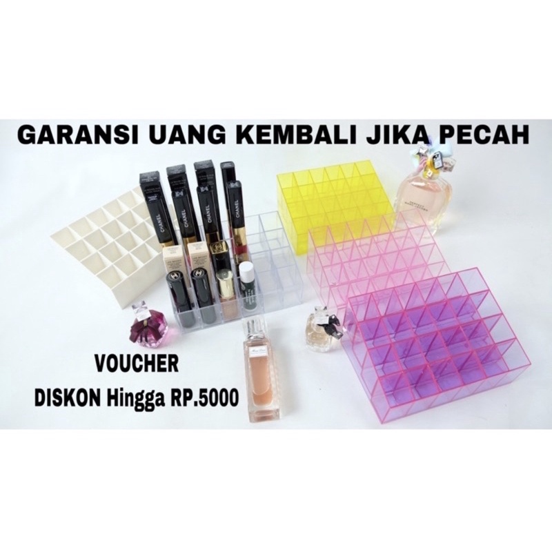 kotak tempat lipstik acrylic lipstick storange 24 slot kotak lipstik tempat lipstik parfum