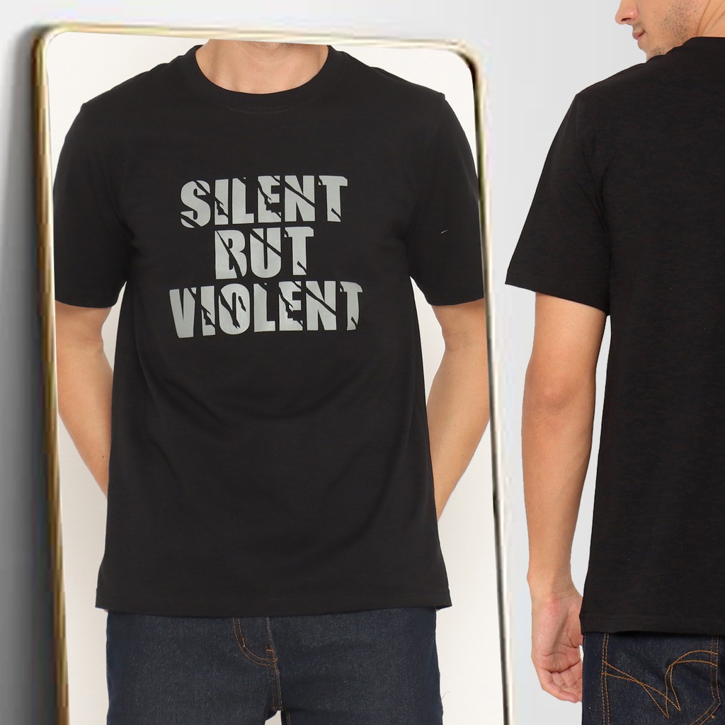 SaranDoang Kaos (Mirror) - Silent but Violent Hitam