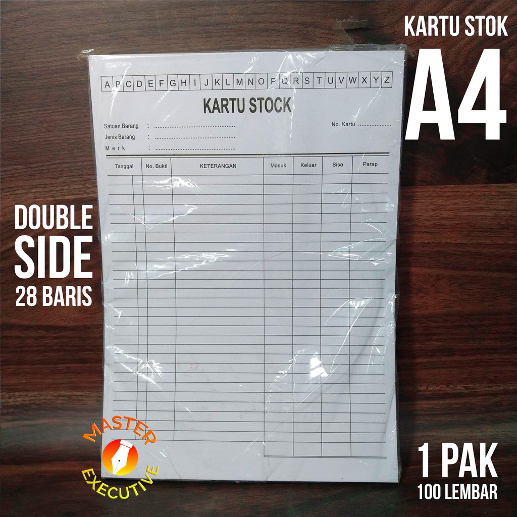 

[Pak - 100 Lembar] Kartu Stok A4 - Catatan Stock Gudang Putih