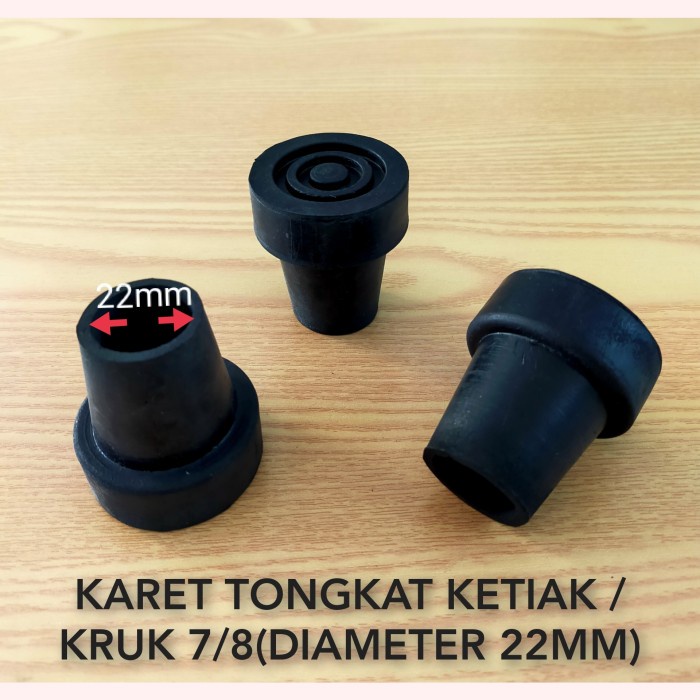 TERLARIS KARET KAKI TONGKAT KETIAK/KRUK UKURAN 7/8 DIAMETER 22MM
