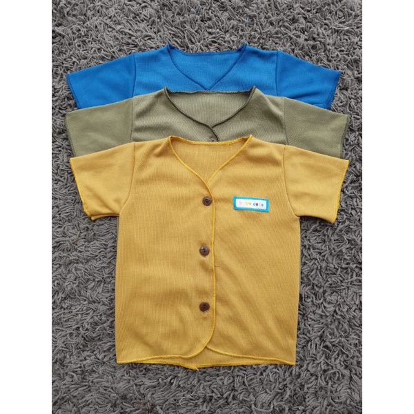 Baju Bayi Polos Lengan Pendek S M dan Jumbo/L  6pcs SNI-Pendek japan s