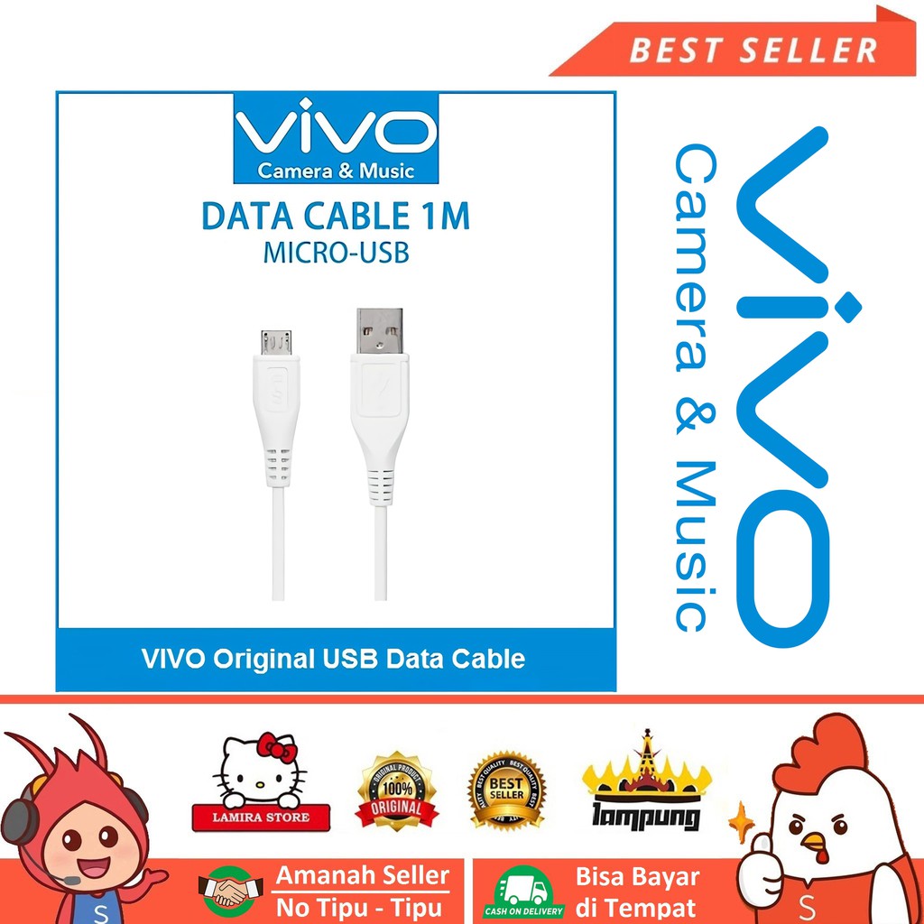 KABEL CHARGER ORIGINAL VIVO / KABEL DATA VIVO / KABEL CASAN VIVO / KABEL CASAN VIVO 100% ORIGINAL