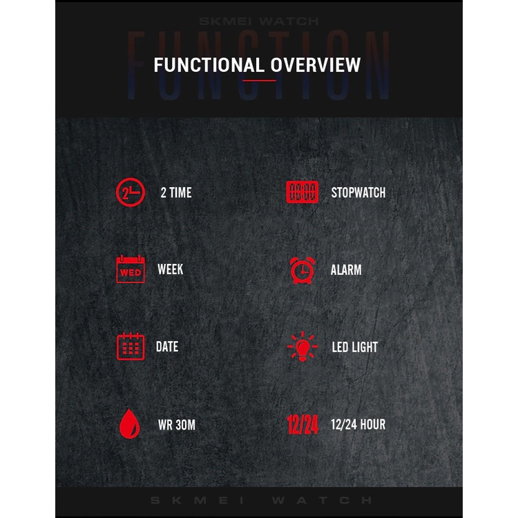 Jam Tangan Pria SKMEI 1839 Dual Time Analog Digital Jam Tangan Analog Digital LED Original